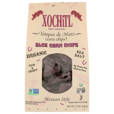Mexican Style Blue Corn Crispy Oven-Baked Chips XOCHITL Organic 12oz