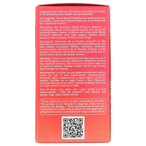 Support Healthy Blood Pressure Levels Natural Supplement 60tab BIO NUTRITION