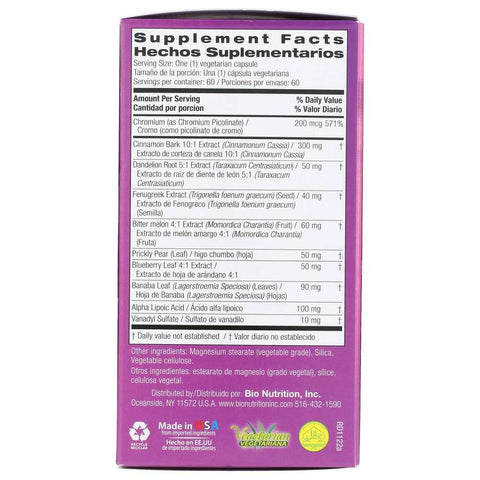 Blood Sugar Wellness Supplement with Chromium and Botanicals by Bio Nutrition