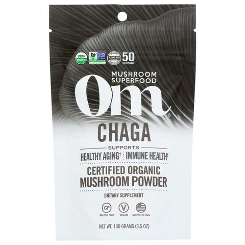 Chaga Organic Mushroom Powder 100 gm OM ORGANIC MUSHROOM NUTRITION