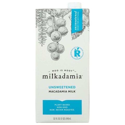 Unsweetened Natural Macadamia Milk 32fl oz Nut Milk MACADAMIA MILK