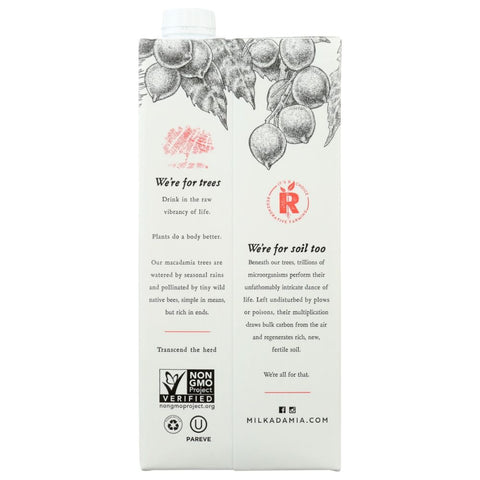 Unsweetened Vanilla Macadamia Milk 32 fl oz Milkadamia