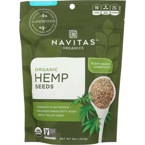 Organic Shelled Hemp Seeds 8 oz Navitas Naturals