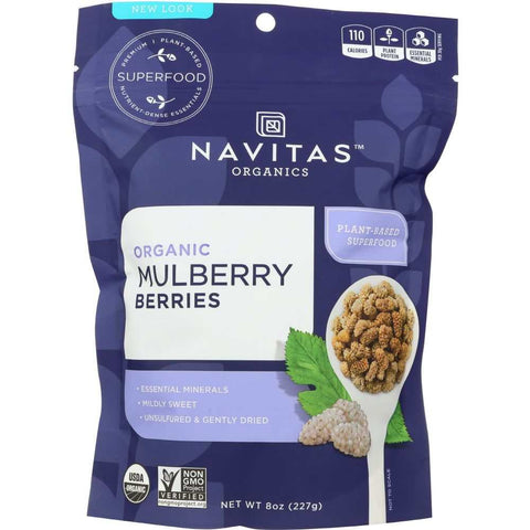 Organic Mulberry Berries Natural Superfruit Snack NAVITAS 8 oz