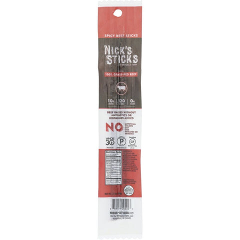 Grass Fed Spicy Beef Snack Sticks 1.7 oz NICKS STICKS