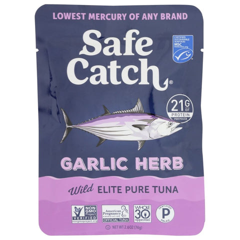 Elite Garlic Herb Wild Tuna Pouch 2.60 oz SAFECATCH