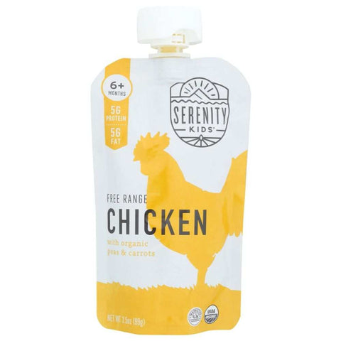 Chicken with Organic Peas & Carrots Baby Food 3.5 oz Serenity Kids