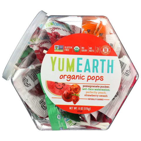 Organic Fruit Flavors Personal Bin Lollipops 6oz YUMMY EARTH