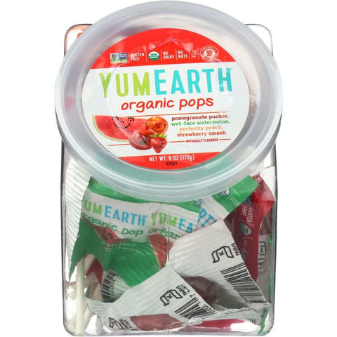 Organic Fruit Flavors Personal Bin Lollipops 6oz YUMMY EARTH