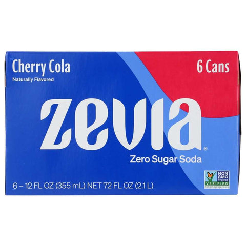 Zero Calorie Cherry Cola Soda 72 oz ZEVIA