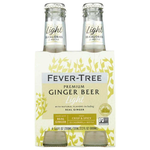 Ginger Beer Light Pack of 4, 6.8 oz Premium Mixer FEVER TREE