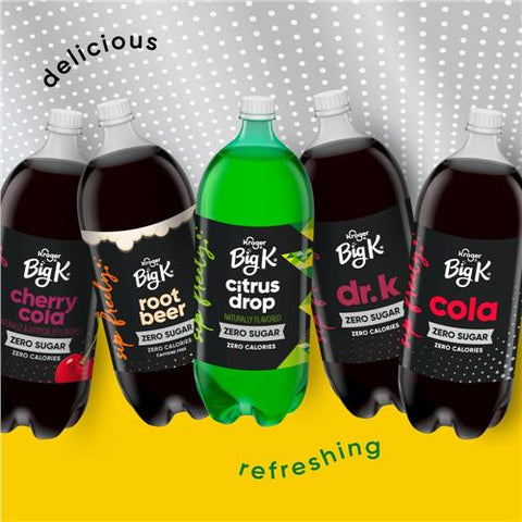 Big K Lemon Lime Zero Sugar Caffeine Free Soda Bottle 2 liter