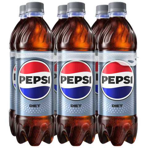 Diet Pepsi Cola Soda Pop, 16.9 Fl Oz Bottles, 6 Pack