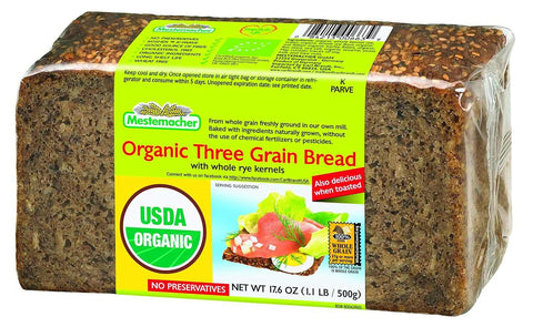 Bread Natural Three Grain 17.6 oz Bread Mestemacher