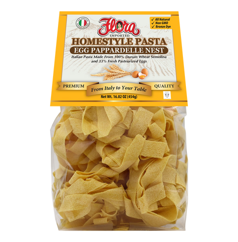 Egg Pappardelle Wide Ribbon Pasta Nest Homestyle 16.02 oz Flora