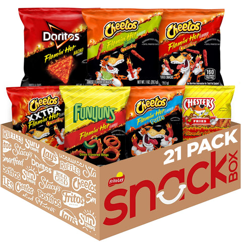Frito-Lay Flamin' Hot Mix Variety Pack, 21 Count - Spicy Snack Assortment, Perfect for Parties & Sharing