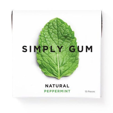 Natural Peppermint Chewing Gum 15CT Simply Gum