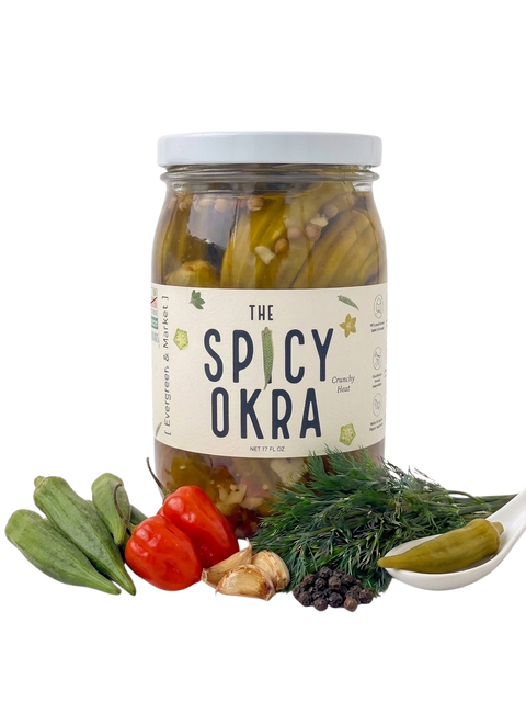 Spicy Crunchy Okra Pickles 17 oz Jar The Spicy Okra
