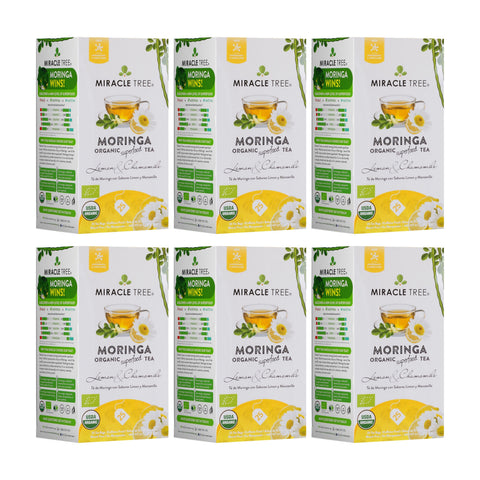 Organic Moringa Tea - Lemon & Chamomile - Caffeine-Free Herbal Tea