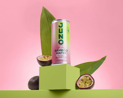 Juno Bamboo Water Passion Fruit Can 250 mL Case