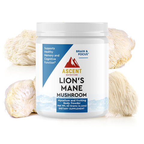 Organic Lion's Mane Mushroom Powder 2 Grams per scoop Ascent Nutrition