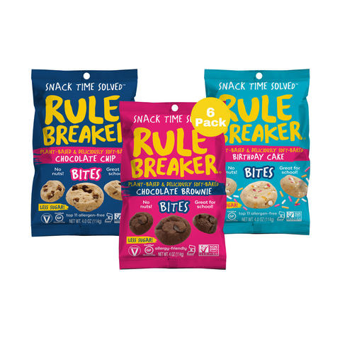 Rule Breakers Bites Variety Pack Snackable Brownies and Blondies 6 x 4 oz