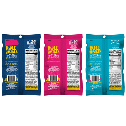 Rule Breakers Bites Variety Pack Snackable Brownies and Blondies 6 x 4 oz