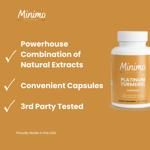 Turmeric Potent Supplement Platinum Turmeric 60 ct Minimo Nutrition