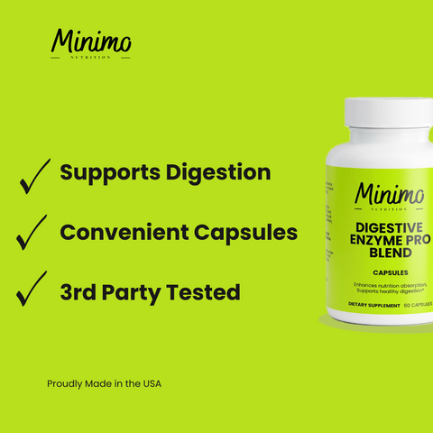 Digestive Enzyme Pro Blend 60 ct. Supplement Minimo Nutrition