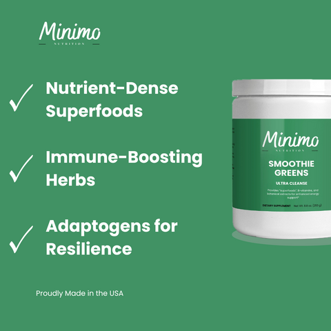 Ultra Cleanse Smoothie Greens Nutrient-Dense Powder Minimo Nutrition