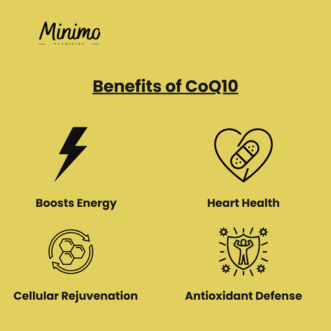 CoQ10 Ubiquinone Heart Health Supplement 30 ct Minimo Nutrition