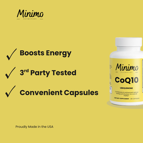 CoQ10 Ubiquinone Heart Health Supplement 30 ct Minimo Nutrition