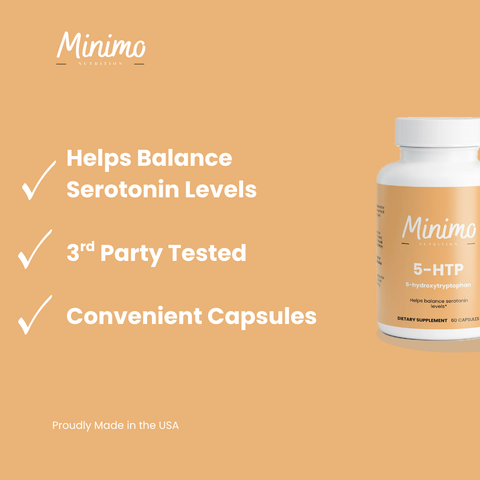 5-HTP Natural Supplement 60 ct. Minimo Nutrition