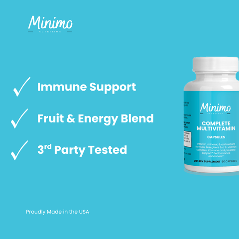Complete Multivitamin Immunity Boost Supplement 60 ct Minimo Nutrition