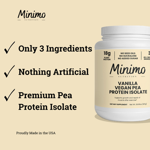 Vanilla Vegan Pea Protein Isolate Powder 2.09 lbs Minimo Nutrition