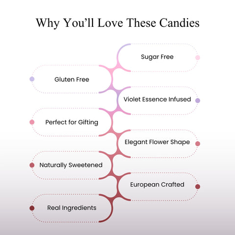 Andy Anand Sugar-Free Violet Candy Dragees, 100 pc, 2-Pack – Old-World European, Stevia Sweetened, Keto & Diabetic-Friendly Gourmet Gift Box