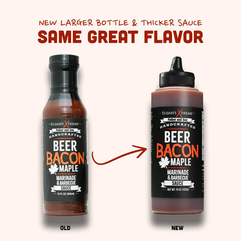 Beer Bacon Maple BBQ Sauce Sweet Smoky Marinade Elijah's Xtreme