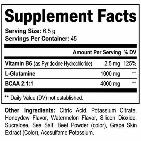 BCAA Post Workout Powder Honeydew Watermelon Blend