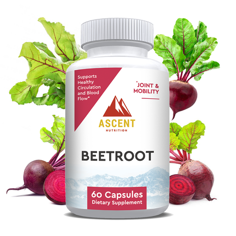 Organic Beetroot 1300 mg 60 Capsules Ascent Nutrition
