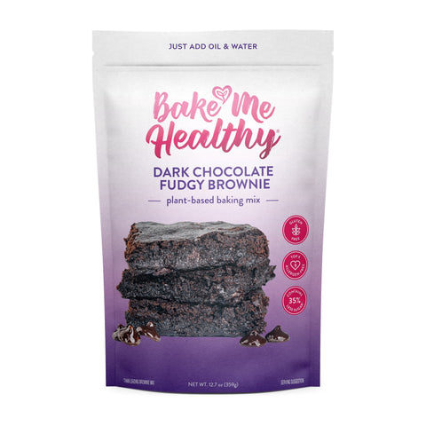 Dark Chocolate Fudgy Plant-Based Brownie Baking Mix Bake Me Healthy