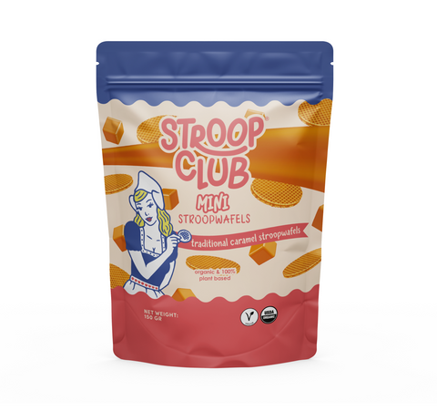 Organic Plant Based Caramel Mini Stroopwafels Stroop Club