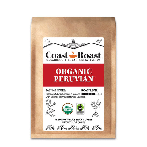 Organic Peruvian Whole Bean Coffee Single Origin