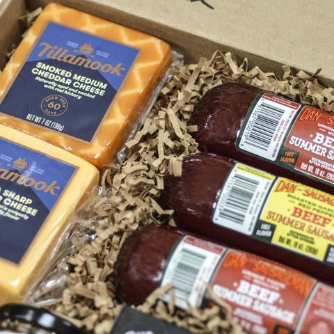 Bare Necessities Gourmet Gift Box with Dan's Summer Sausages and Tillamook Cheese