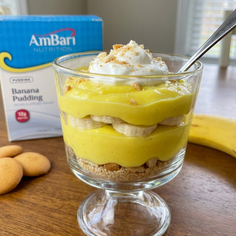 Banana Creme Pudding 12g Protein Weight Loss Pudding Snack AmBari Nutrition