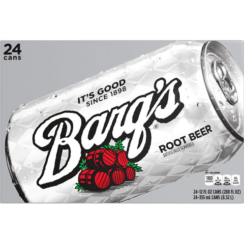 Barq's Root Beer Soda Soft Drink, 12 fl oz, 24 Pack