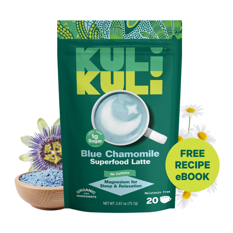 Blue Chamomile Calming Superfood Latte Kuli Kuli