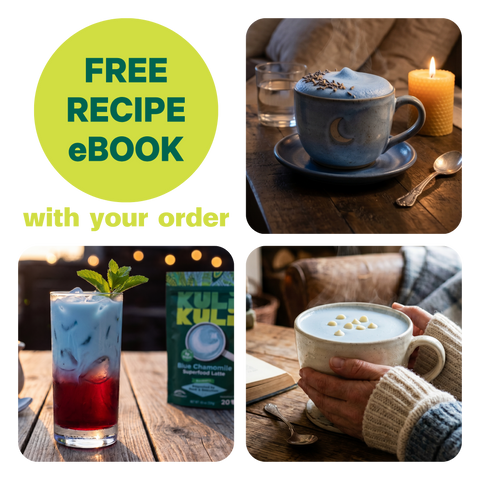 Blue Chamomile Calming Superfood Latte Kuli Kuli