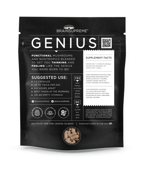 GENIUS Focus Creativity Energy Supplement BRAINSUPREME