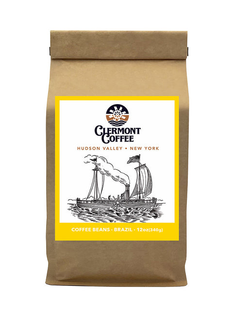 Clermont Coffee Brazil Whole Bean Coffee Bag 12oz 340g