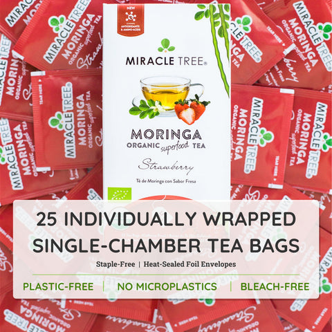 Organic Moringa Tea - Strawberry - Caffeine-Free Herbal Tea
